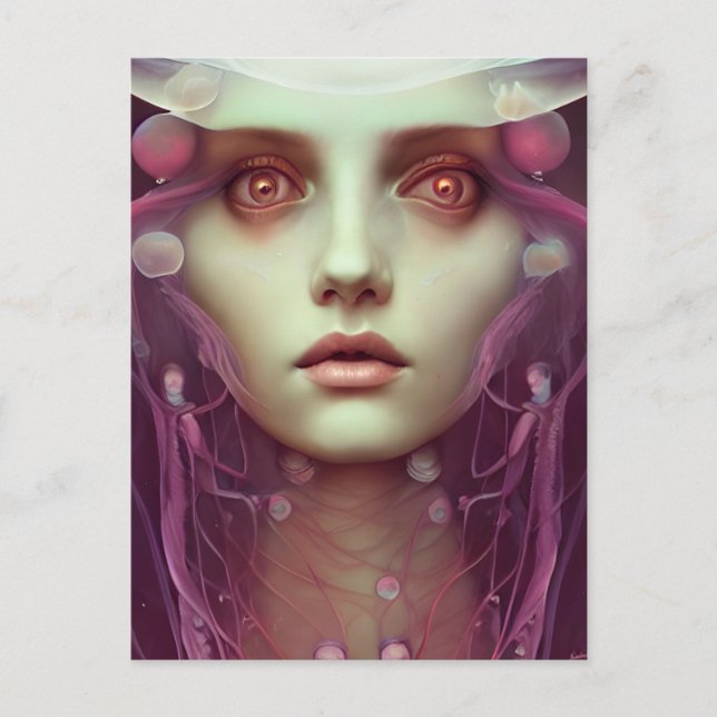 Postal Fantasía de la mujer jellyfish (Anverso)