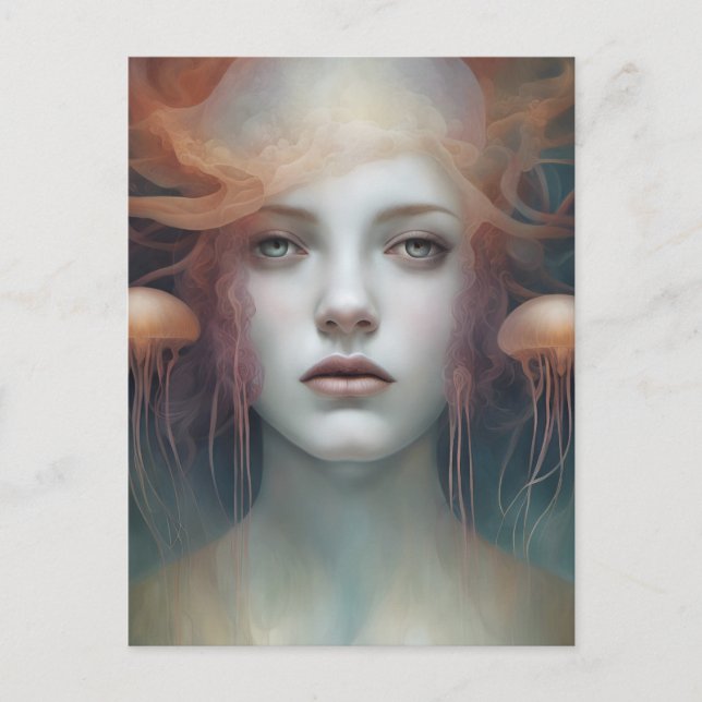 Postal Fantasía de la mujer jellyfish (Anverso)