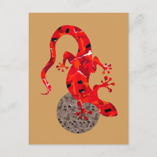 Postal Fantasía de lagarto mosaico