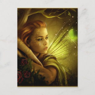 Postal Fantasia de niña hada llorando