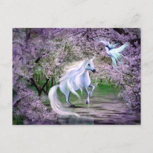 Postal Fantasía de Spring Unicorn