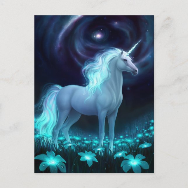 Postal Fantasía de Unicorn (Anverso)