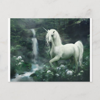 Postal fantasía de unicornio