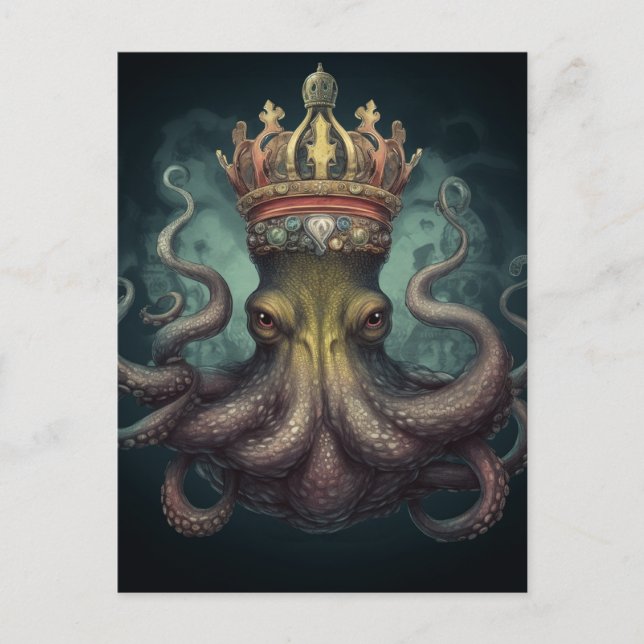 Postal Fantasía del Rey Octopus (Anverso)