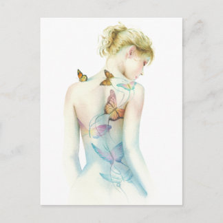 Postal Fantasía del tatuaje de "Dama Pintada"