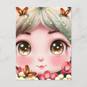 Postal Fantasía Detallada caprichosa Kawaii Baby Woodla
