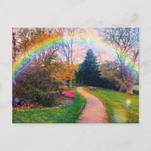 Postal Fantasía en el Jardín del Arcoiris