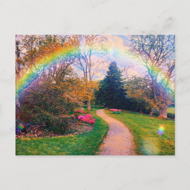 Postal Fantasía en el Jardín del Arcoiris (Anverso)