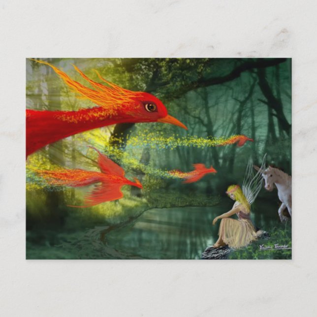 Postal Fantasía forestal 1 (Anverso)