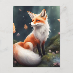 Postal Fantasía Fox Nature Art