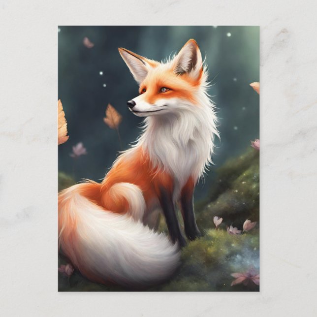 Postal Fantasía Fox Nature Art (Anverso)