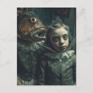 Postal Fantasía horror Gemelos de peces