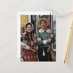 Postal Fantasía novela vintage actor y actriz