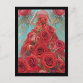 Postal Fantasía Roses Roses Roses Boda Vestido Gótico Nov