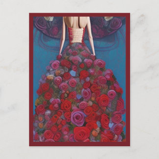 Postal Fantasía Roses Roses Roses Boda Vestido Gótico Nov