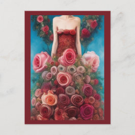 Postal Fantasía Roses Roses Roses Boda Vestido Gótico Nov