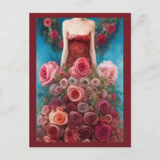 Postal Fantasía Roses Roses Roses Boda Vestido Gótico Nov