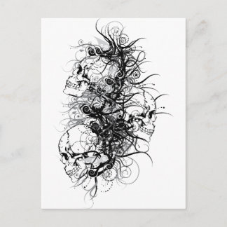 Postal Fantasía Skulls