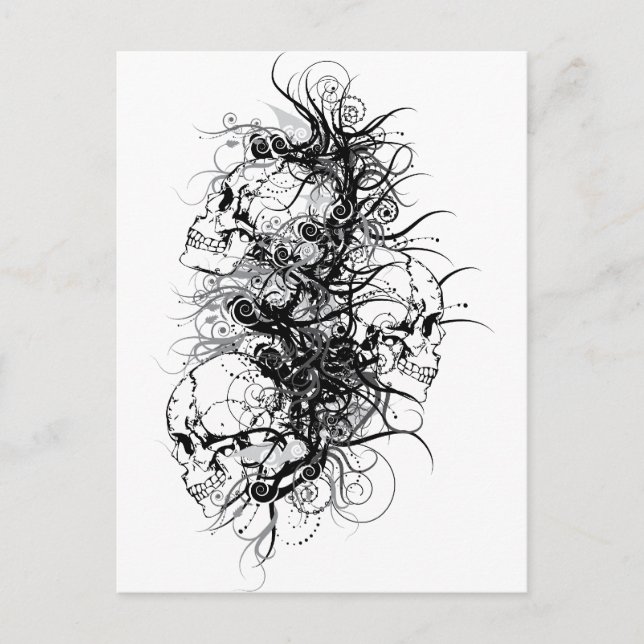 Postal Fantasía Skulls (Anverso)