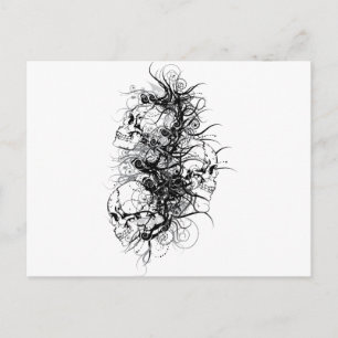 Postal Fantasía Skulls