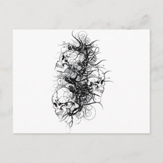 Postal Fantasía Skulls