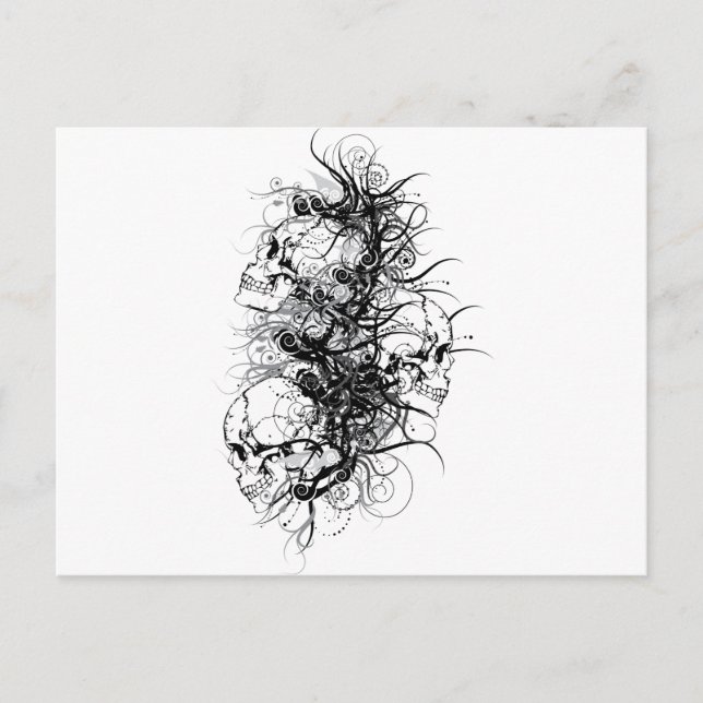 Postal Fantasía Skulls (Anverso)