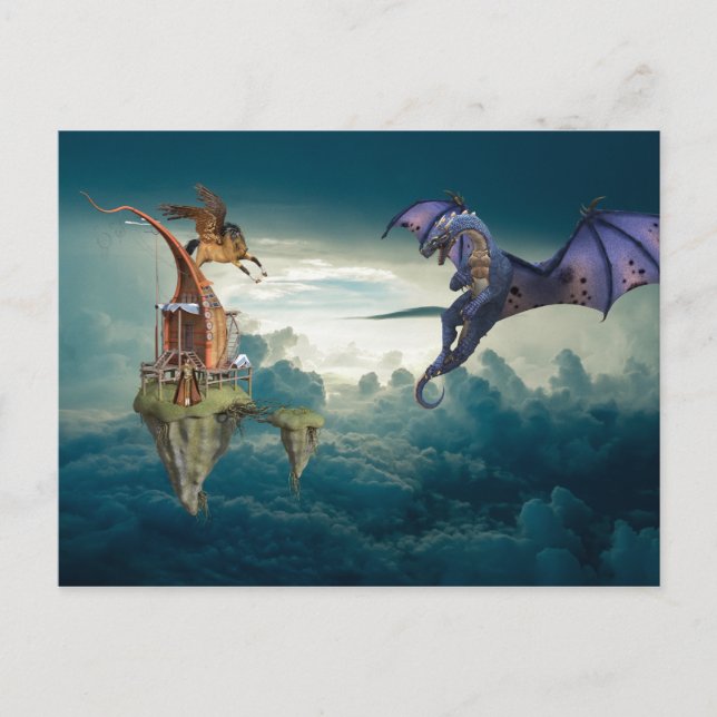 Postal Fantasía Sky Dragon Pegasus (Anverso)