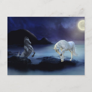 Postal Fantasía Unicornio Hippocampus Creatura mítica del