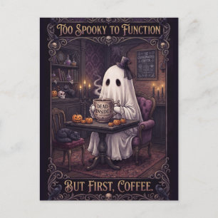 Postal Fantasma Adorable Bebiendo Café en una Sala Espelu