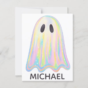 Postal Fantasma de Arcoíris Pastel Adorable Espeluznant