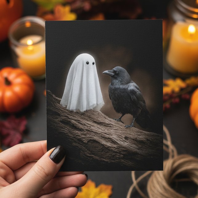 Postal Fantasma de bebé y Raven Halloween (Subido por el creador)