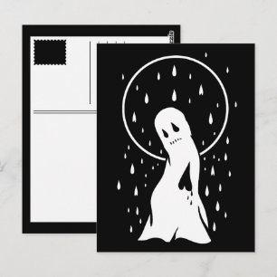 Postal fantasma de corazón roto en la lluvia