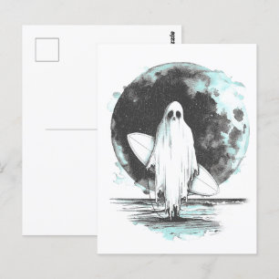 Postal Fantasma de gótico de verano con tabla de surf