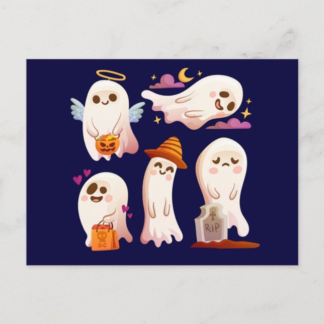 Postal Fantasma de Halloween (Anverso)