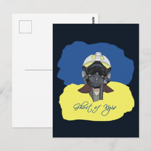 Postal Fantasma de Kiev. Defensor piloto de Kiev. (Anverso / Reverso)