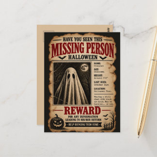 Postal Fantasma de Persona Desaparecida Halloween