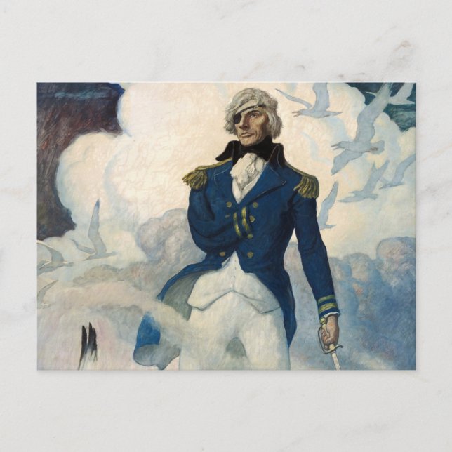 Postal Fantasma del Almirante Nelson, 1940, por N. C. Wye (Anverso)