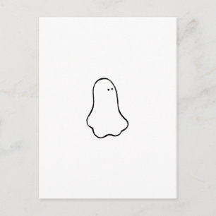 Postal Fantasma - dibujo gráfico crudo de líneas pequeñas