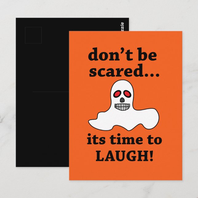 Postal Fantasma divertido de Halloween (Anverso / Reverso)