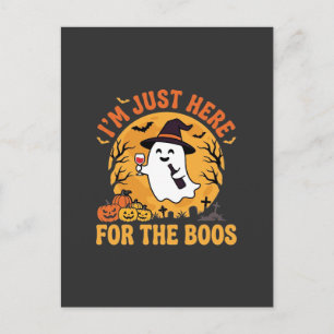 Postal Fantasma divertido de Halloween Estoy aquí sólo pa
