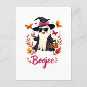 Postal Fantasma elegante de Boojee Sassy en Halloween