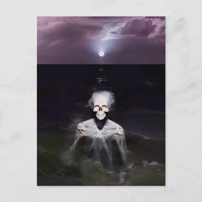 Postal Fantasma en el mar - Pintura de petróleo (Anverso)