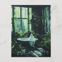 Postal Fantasma en la bañera de la casa abandonada