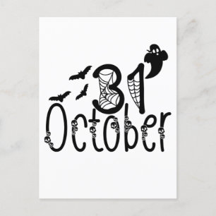 Postal Fantasma Halloween 31 de octubre
