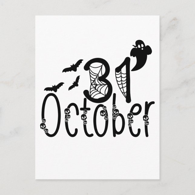 Postal Fantasma Halloween 31 de octubre (Anverso)