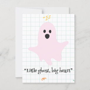 Postal fantasma kawaii, adorable y espeluznante halloween