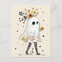 Fantasma lindo con girasoles Halloween sinusal