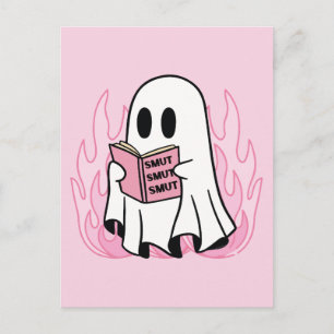 Postal Fantasma lindo leyendo libro obsceno
