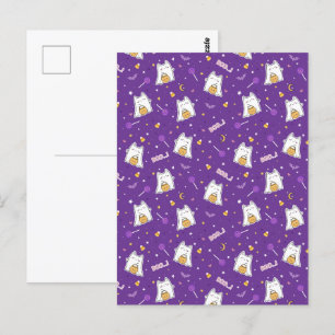 Postal fantasma para gatos de Halloween