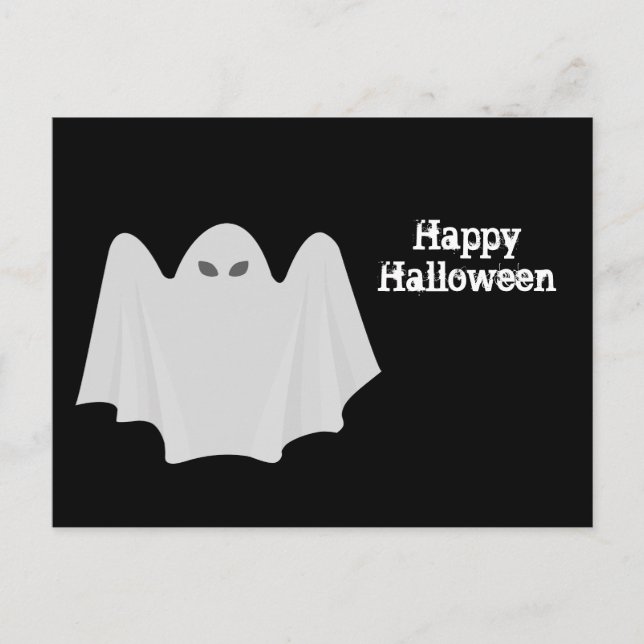 Postal Fantasma Personalizado blanco gráfico Halloween (Anverso)